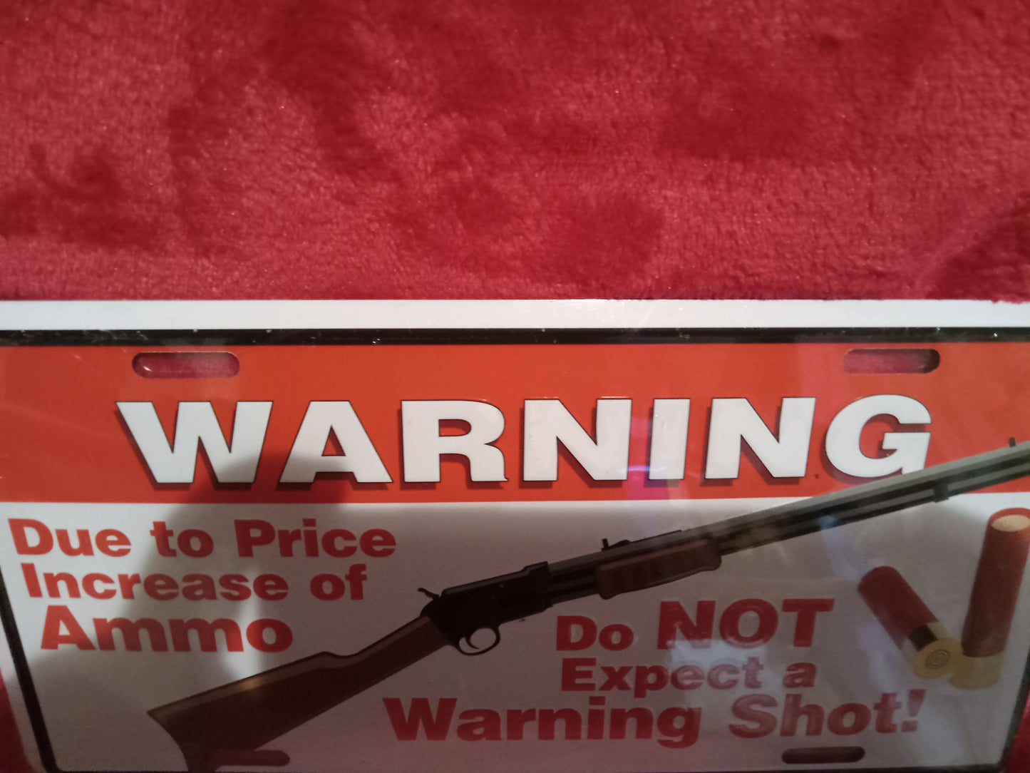 Warning Due To Price Increase Car Tag