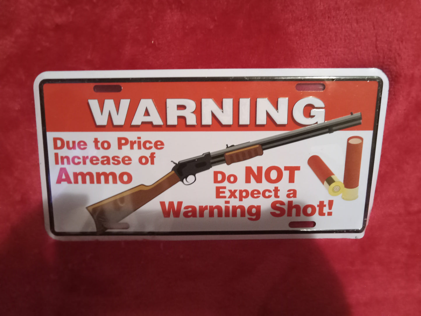 Warning Due To Price Increase Car Tag