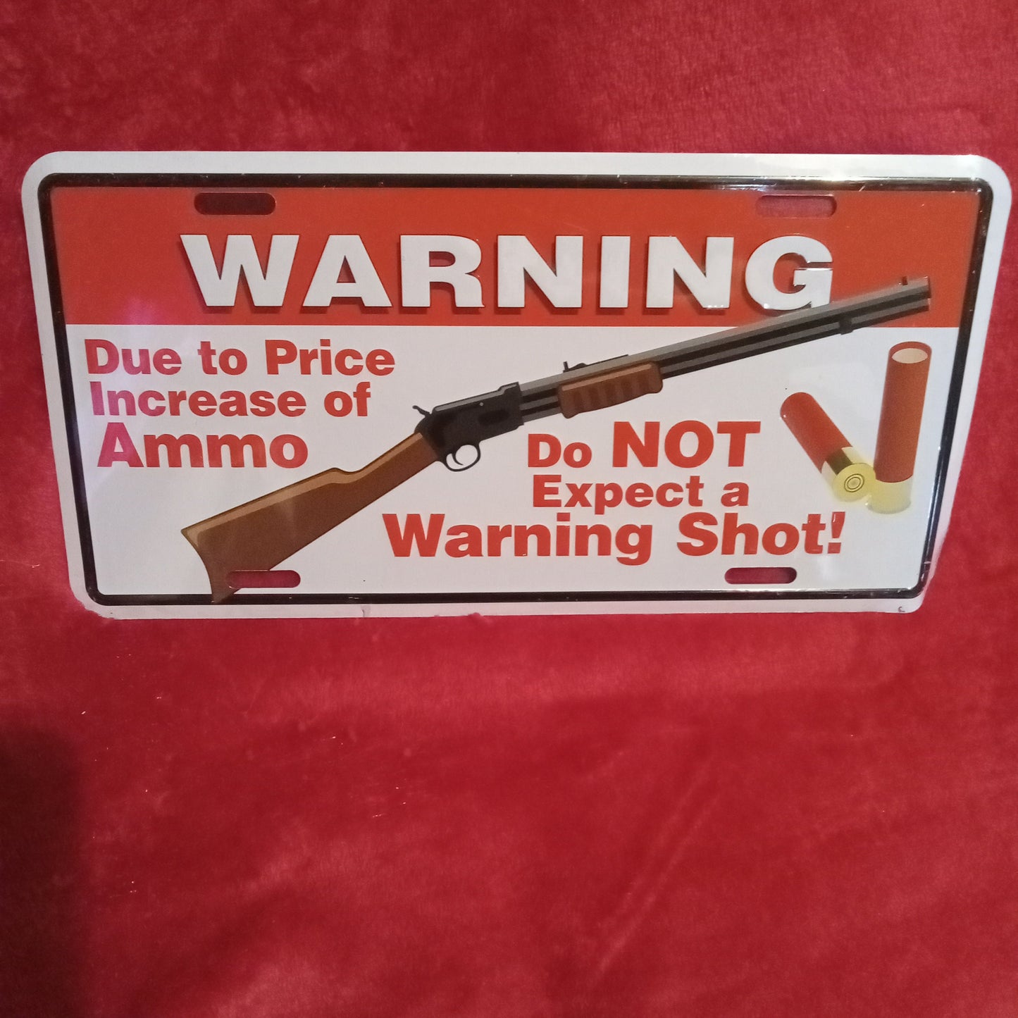 Warning Due To Price Increase Car Tag
